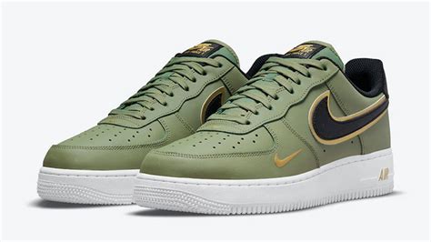 nike air force 1 green gold